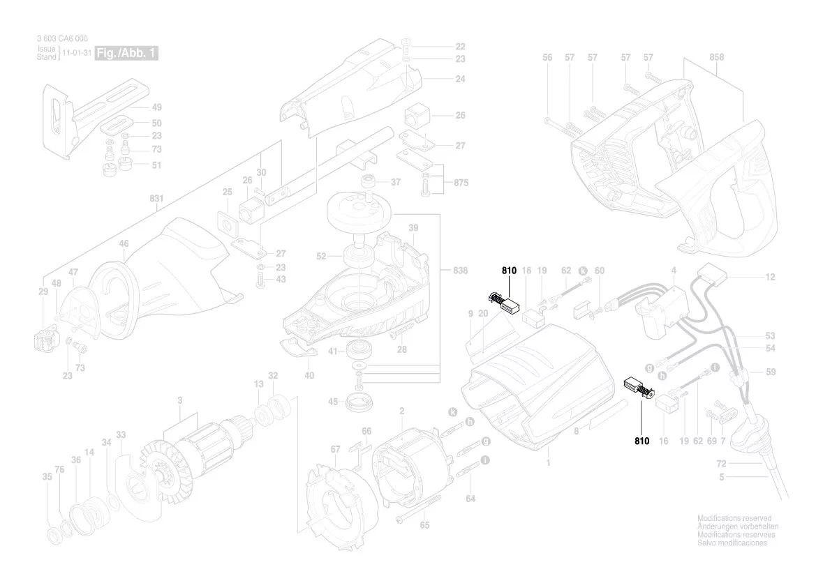 Balais charbon réf. 2 610 956 917 BOSCH
